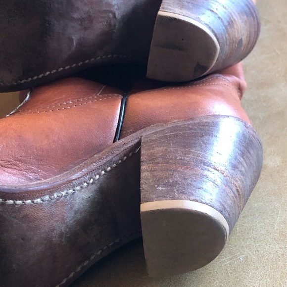 Frye Boots With 2 Color Stitching and Stacked 3 inch Heels. Woman’s Size 7 - Picture 11 of 14